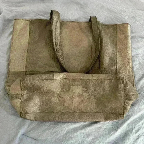 Day and Mood Heather Tote Gray Suede Leather Anthropologie Patchwork Medium Boho - Picture 14 of 14